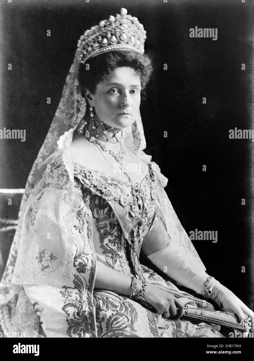 Die Frau des russischen Zaren Nikolaus II., Tsaritsa Alexandra Fjodorowna (Alix von Hessen) Stockfoto