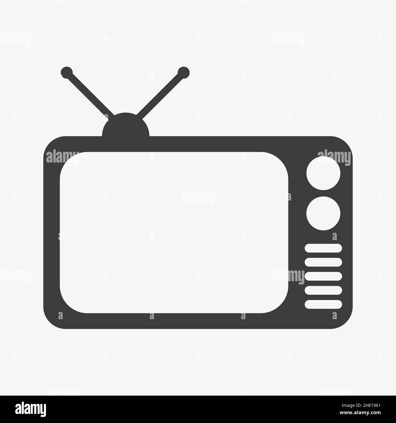 TV-Vektorsymbol auf weißem Hintergrund isoliert. Stock Vektor