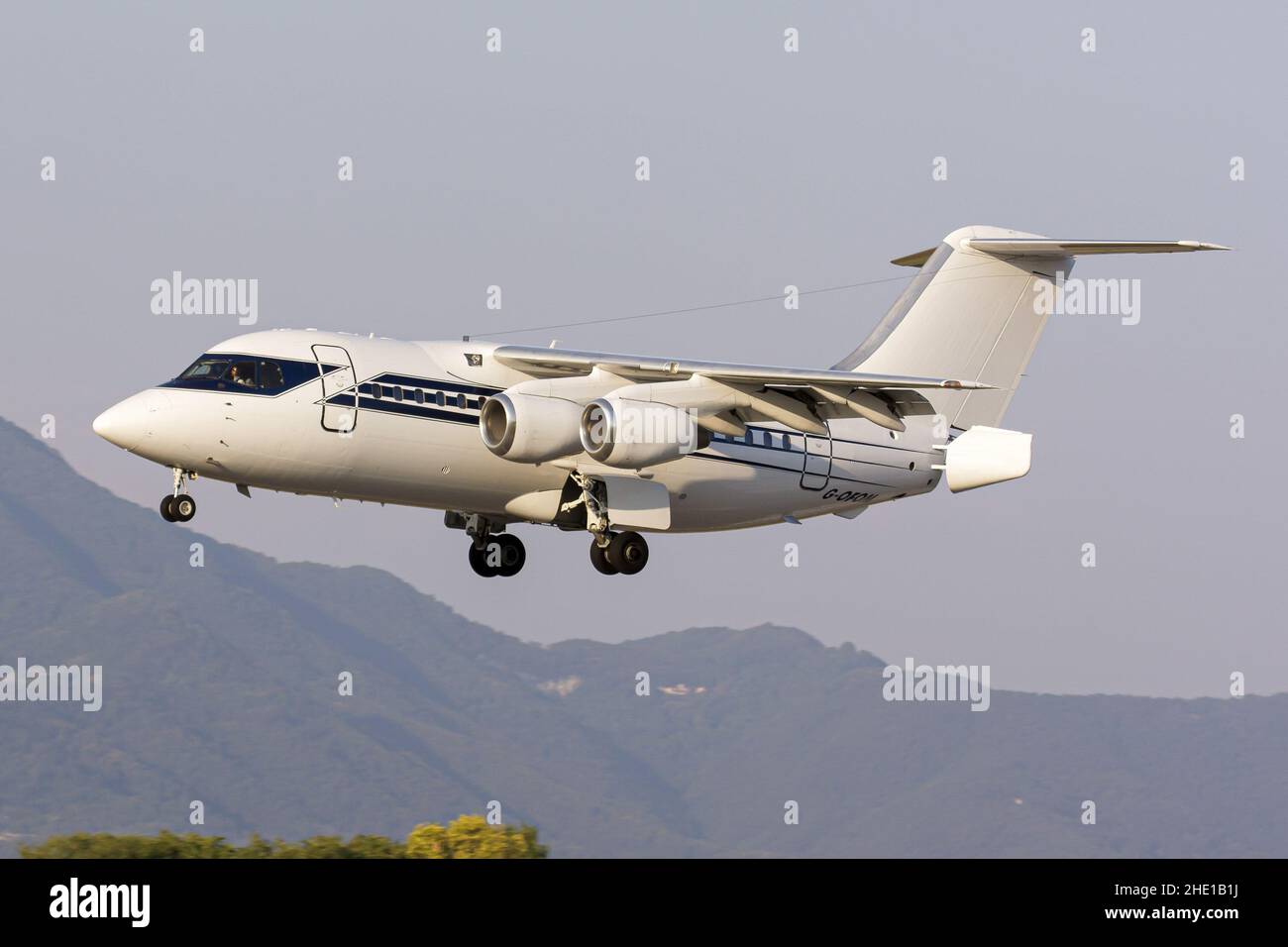 Bergamo, Italien. 12th September 2021. A Formel 1 - Flight Operations British Aerospace BAE 146-100 landete auf dem Flughafen Mailand-Bergamo mit Formel-1-Management an Bord zum Monza Gran Prix. (Bild: © Fabrizio Gandolfo/SOPA Images via ZUMA Press Wire) Stockfoto