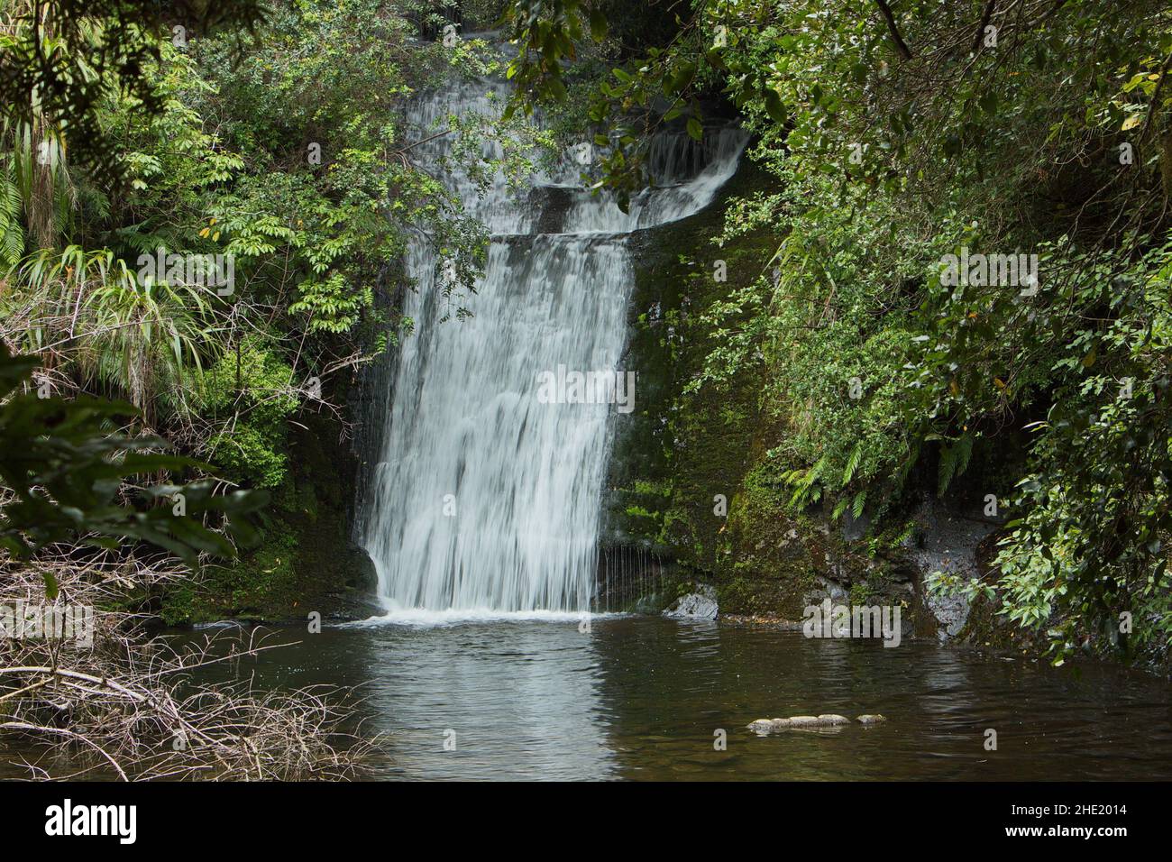 Wasserfall auf Hinerau Track am Lake Waikaremoana, Hawke's Bay auf der Nordinsel Neuseelands Stockfoto