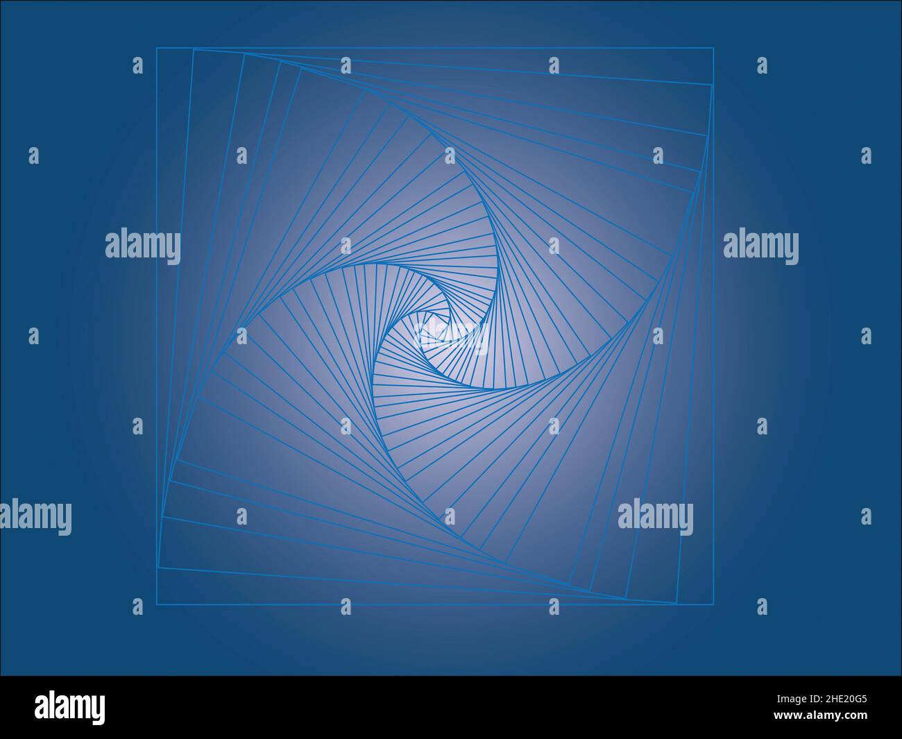 Ilustrationsgrafiken, die als Ergebnis einer Reihe von geometrischen Transformationen eines Quadrats und der Verwendung von tonalen Übergängen gewonnen wurden. Stockfoto