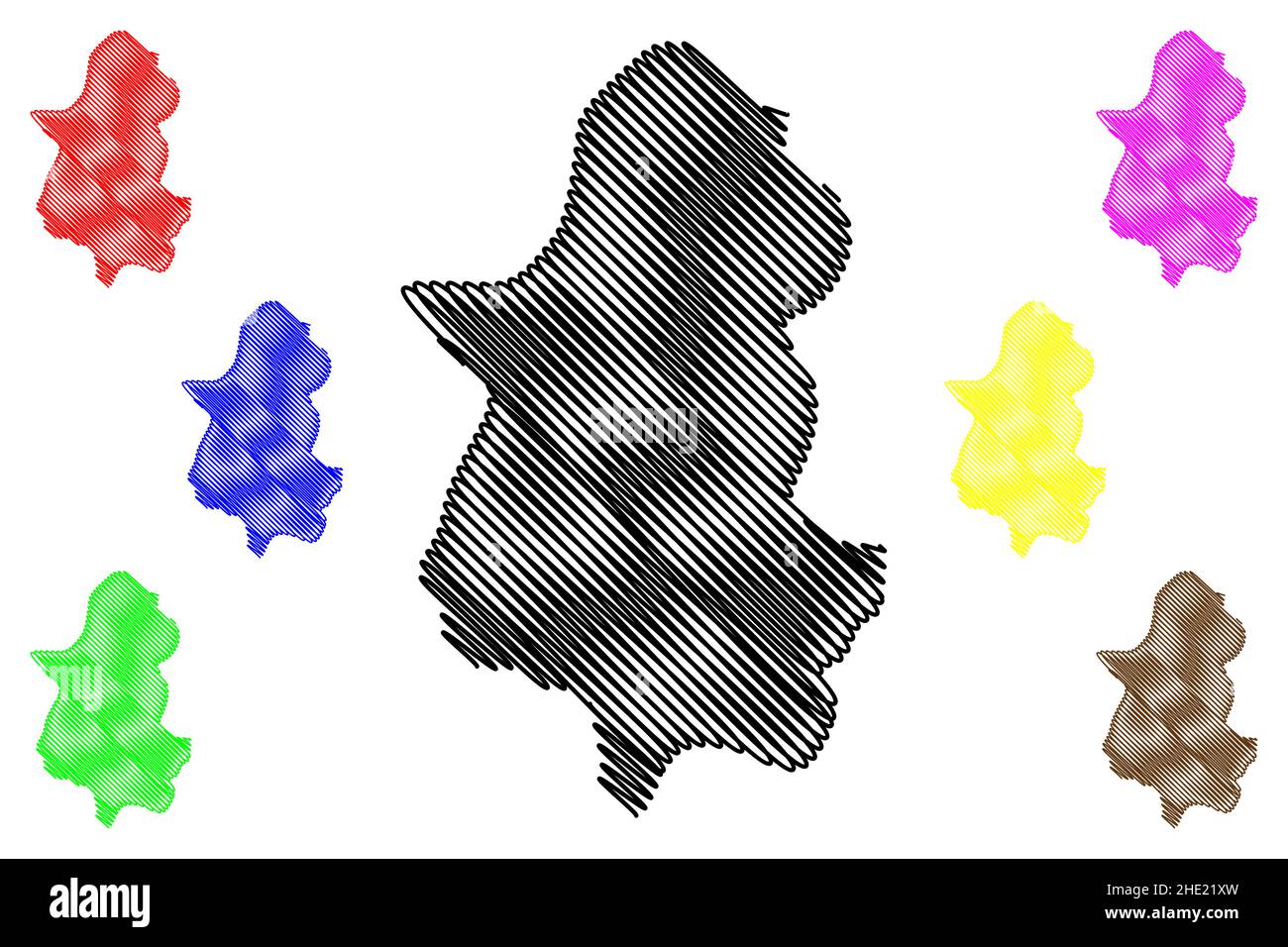 Tirap Bezirk (Arunachal Pradesh Staat, Republik von Indien) Karte Vektor Illustration, scribble Skizze Tirap Karte Stock Vektor