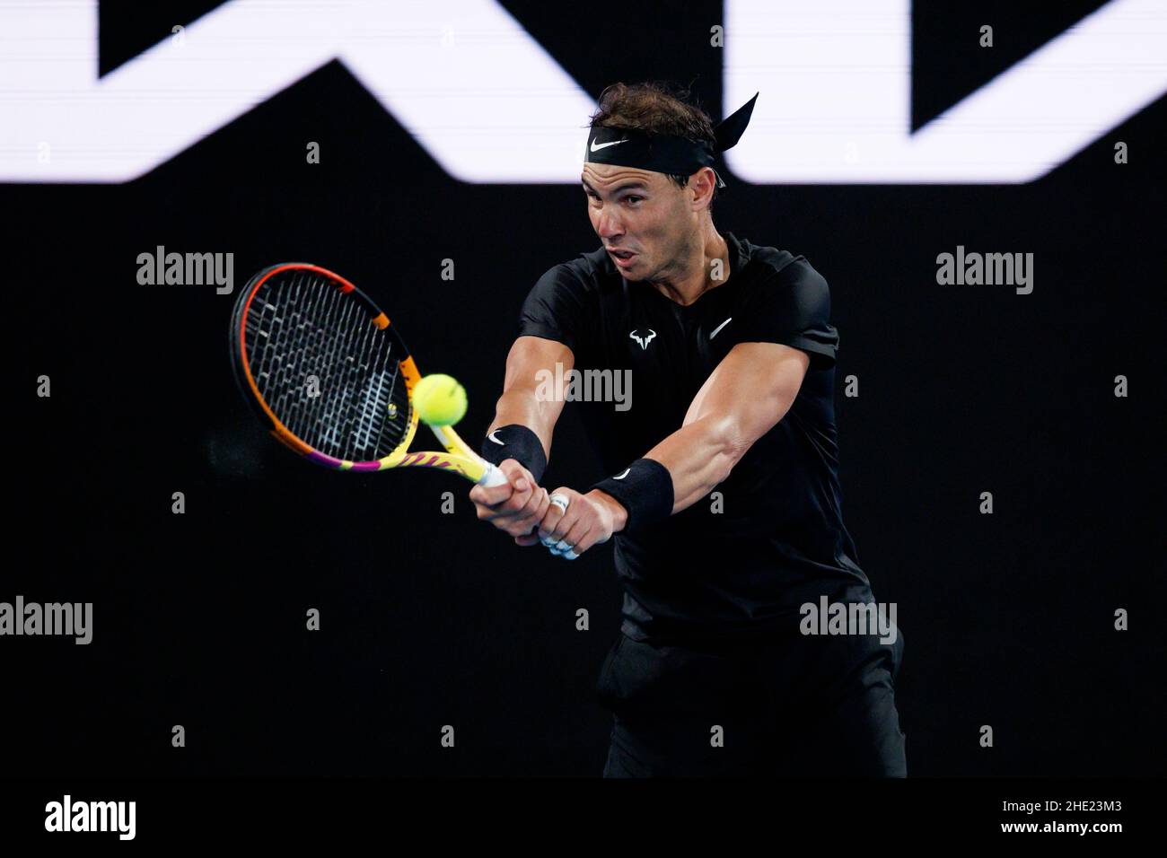 RAFAEL NADAL (ESP) in Aktion beim Melbourne Summer Set 2022 am Samstag, den 2022. Januar, im Melbourne Park Stockfoto
