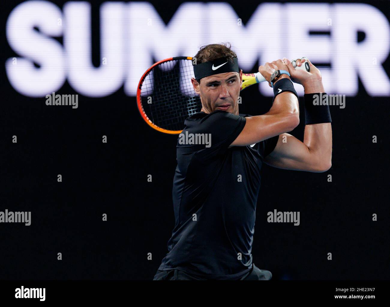 RAFAEL NADAL (ESP) in Aktion beim Melbourne Summer Set 2022 am Samstag, den 2022. Januar, im Melbourne Park Stockfoto