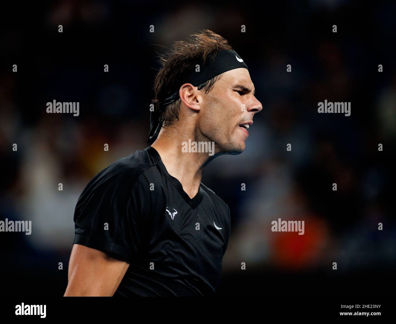 RAFAEL NADAL (ESP) in Aktion beim Melbourne Summer Set 2022 am Samstag, den 2022. Januar, im Melbourne Park Stockfoto