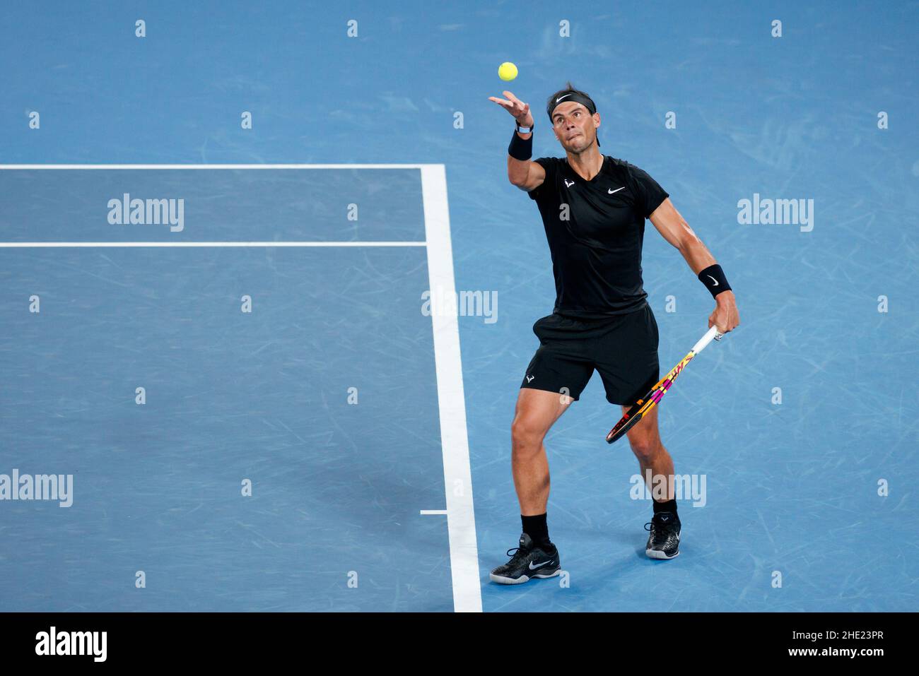RAFAEL NADAL (ESP) in Aktion beim Melbourne Summer Set 2022 am Samstag, den 2022. Januar, im Melbourne Park Stockfoto