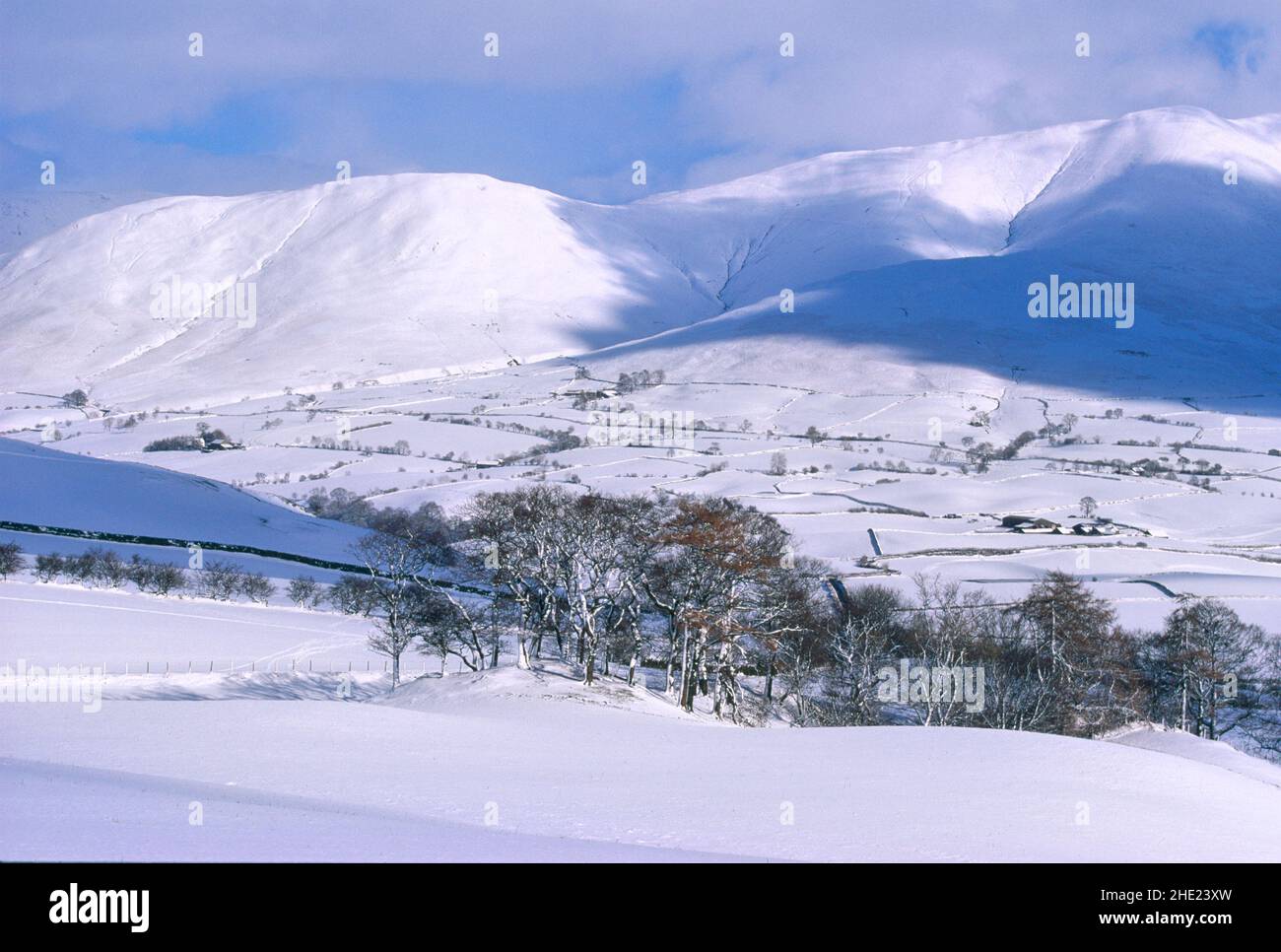 Großbritannien, Cumbria, Yorkshire Dales, Langdale, Winterlandschaft, Stockfoto
