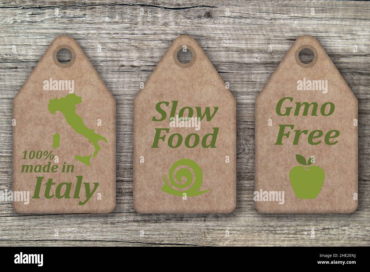 Lebensmittel und ökologische Ikonen gesetzt Stockfoto