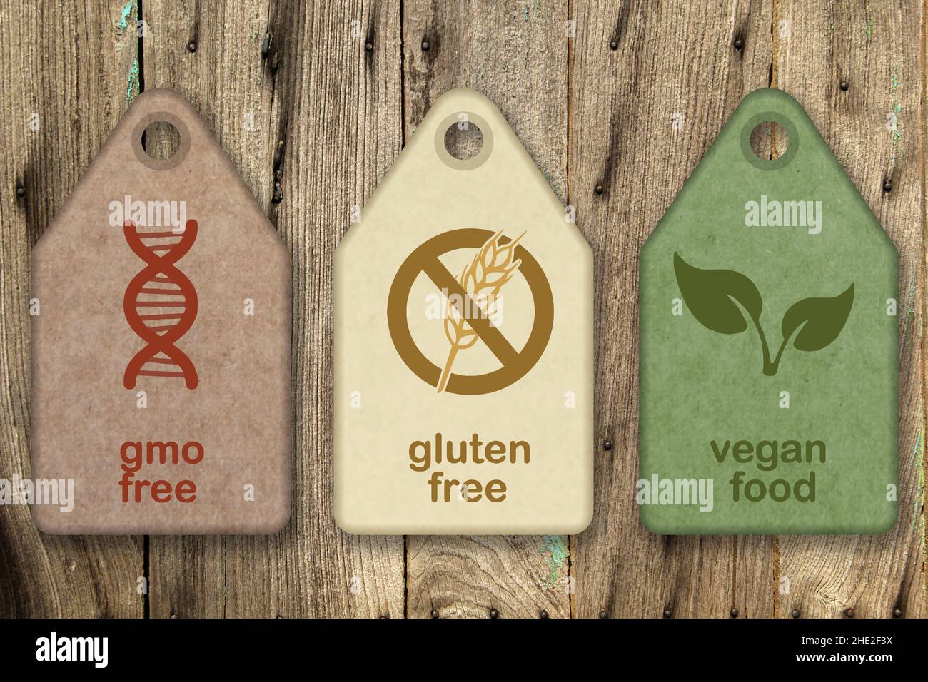 Lebensmittel und ökologische Ikonen gesetzt Stockfoto