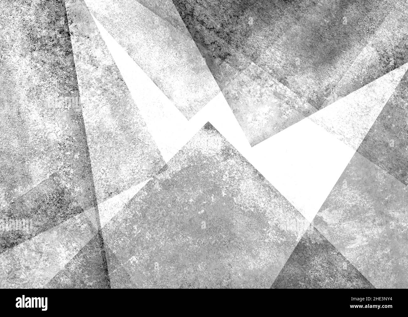 Aquarell abstrakt geometrische Grunge Hintergrund. Aquarell handgezeichnete geometrische Formen Illustration. Schwarz weiß grau modernen horizontalen Hintergrund. Stockfoto