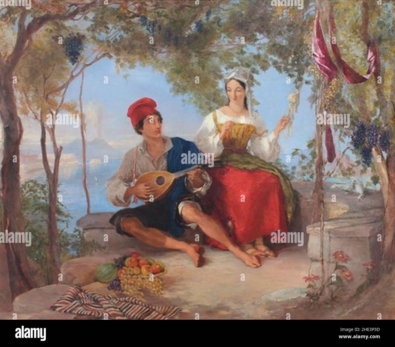 Romance in Naples, von Thomas Uwins. Stockfoto