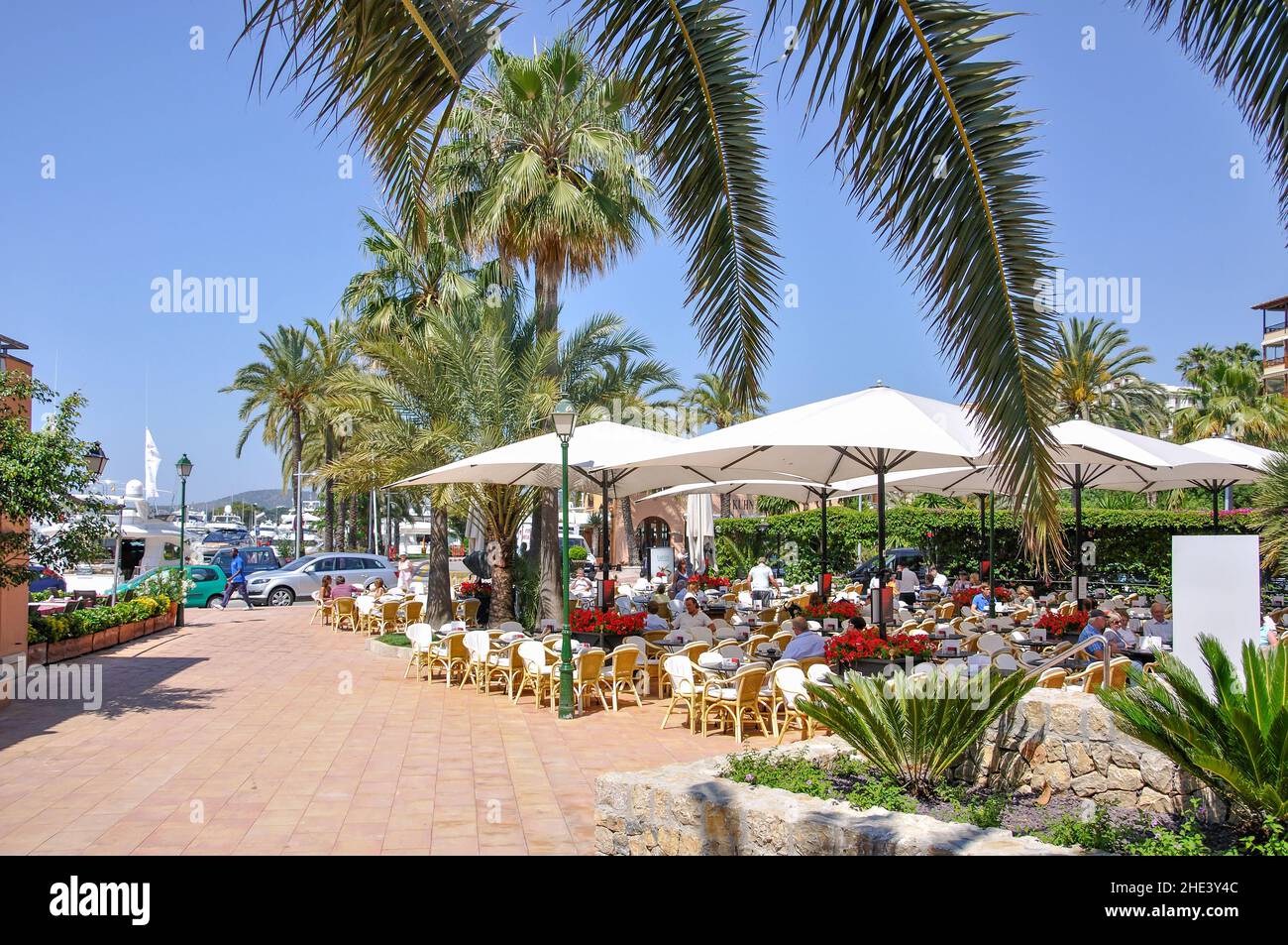 Promenade Cafe, Puerto Portals, Portal Nous, Mallorca (Mallorca), Balearen, Spanien Stockfoto