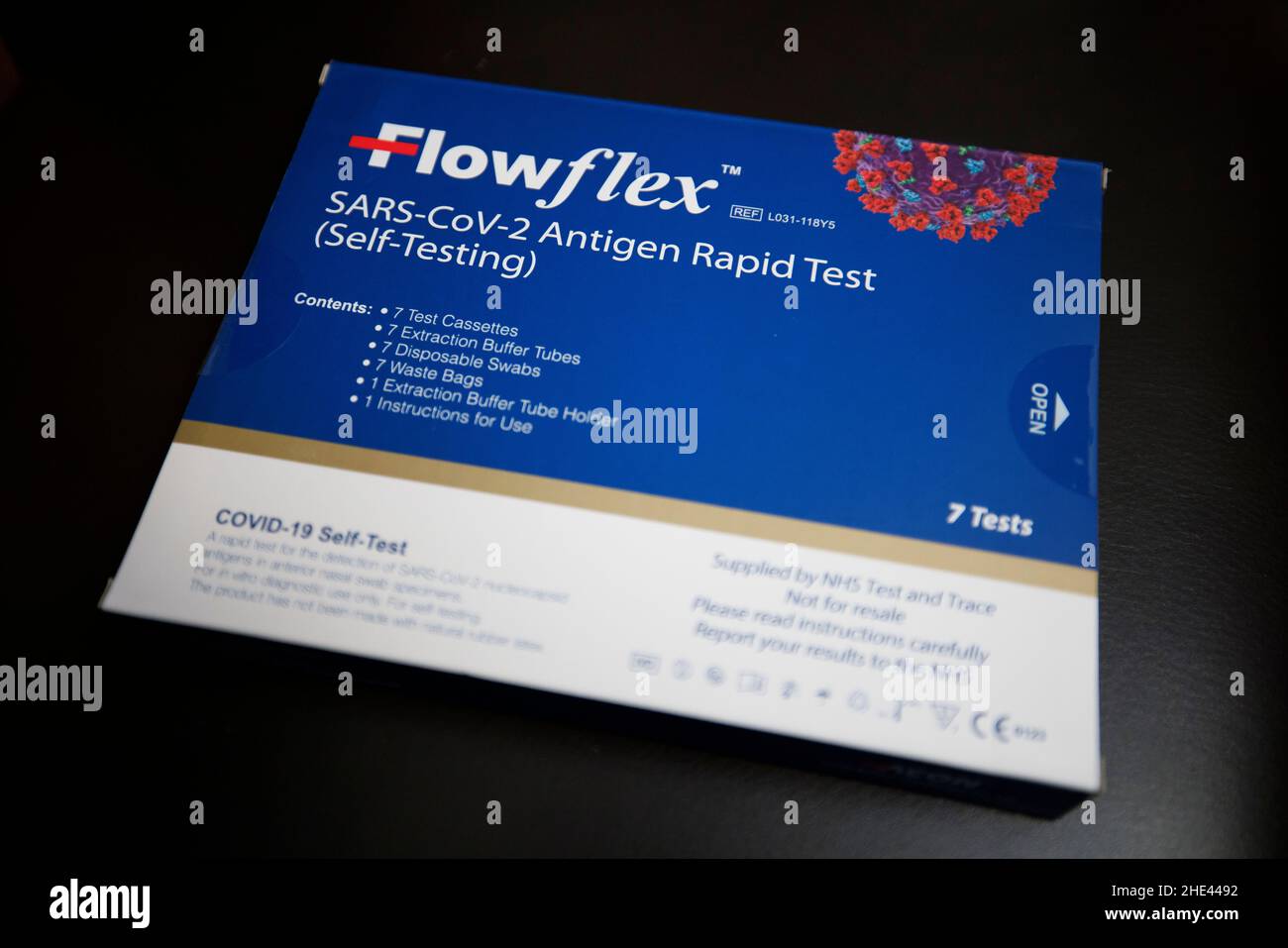 Lateral Flow Test Kit für Coronavirus Covid 19. Flowflex SARSCoV2 Antigen Schnelltest