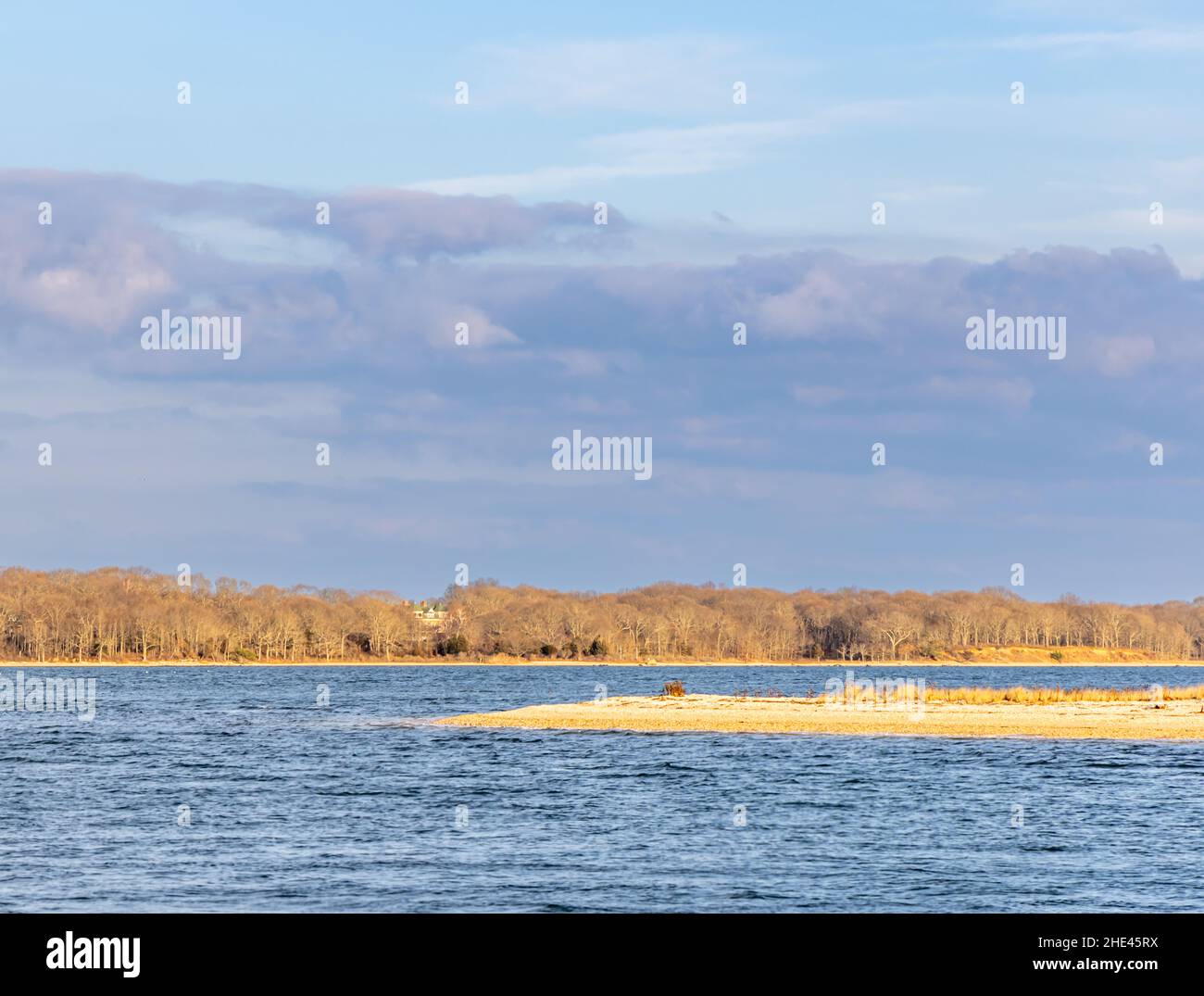 Winterlandschaft von Shelter Island, NY Stockfoto