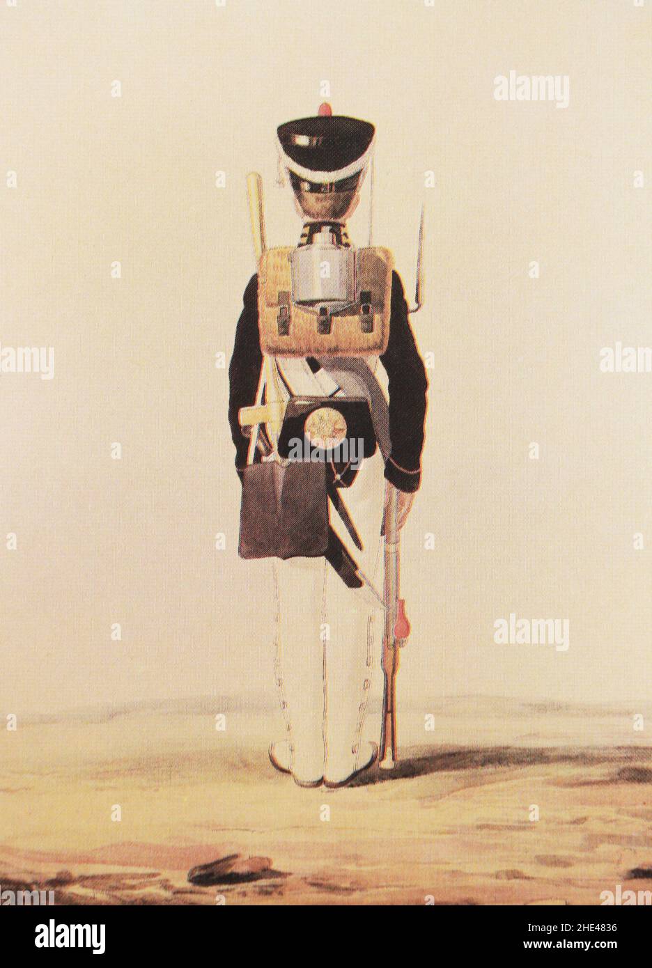 Privatperson der Rettungsgarde des Sapper-Bataillons des Russischen Reiches in 1815-1816. Stockfoto