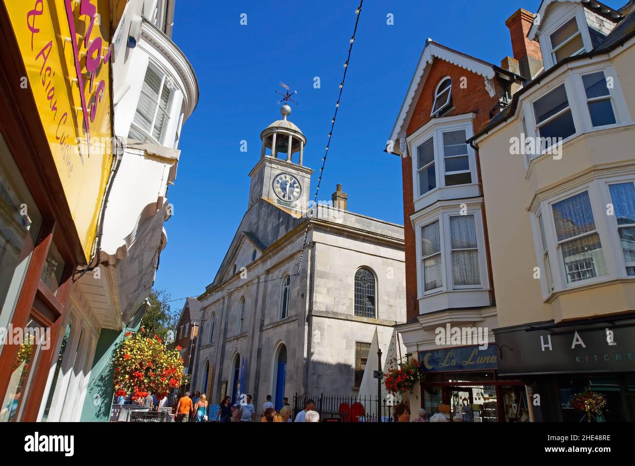 Großbritannien, Dorset, Weymouth, St Marys Church von der St Marys Street Stockfoto