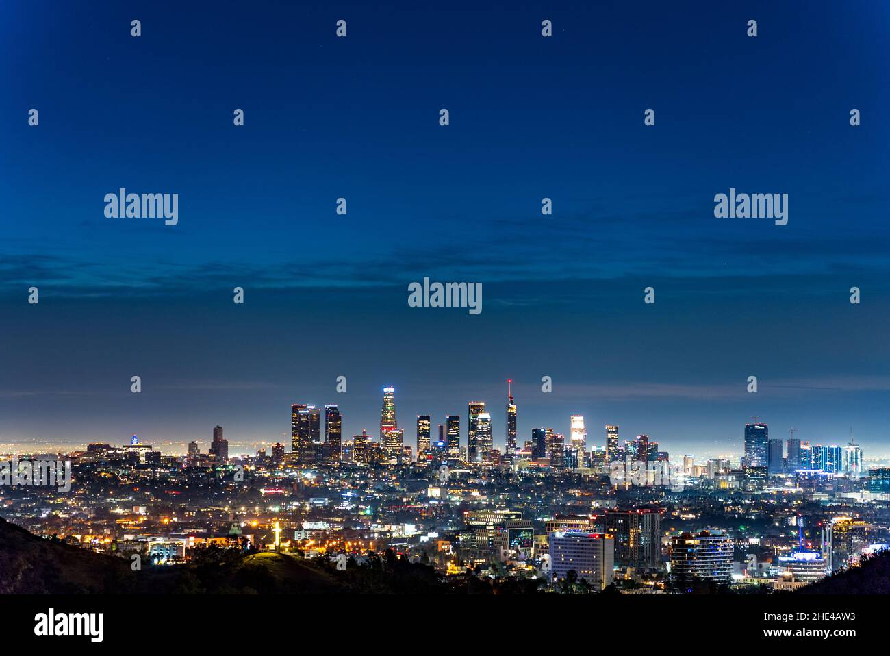 Stadtbild von Los Angeles bei Nacht, Kalifornien, USA Stockfoto