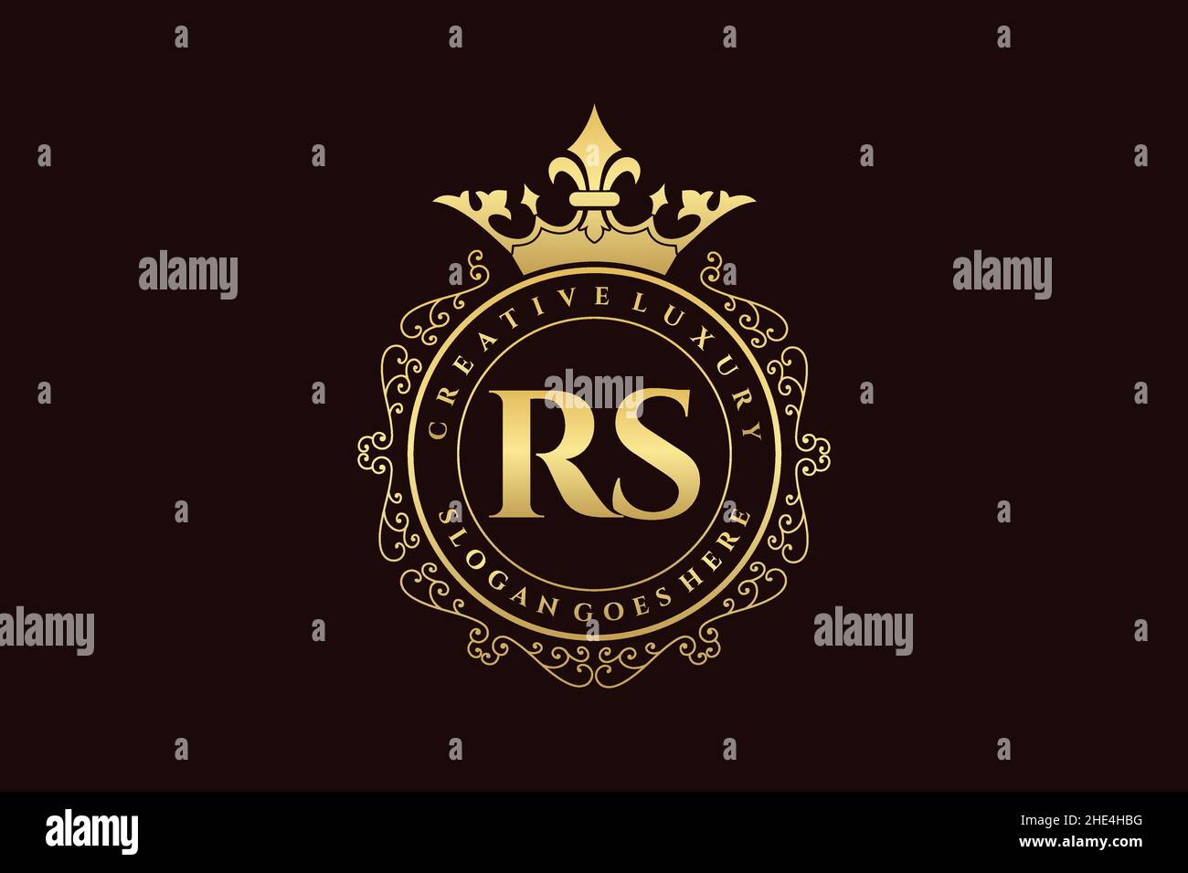 RS Initial Letter Luxus kalligraphisch feminin floral handgezeichnet heraldischen Monogramm antiken Vintage-Stil Luxus-Logo-Design Premium Stock Vektor