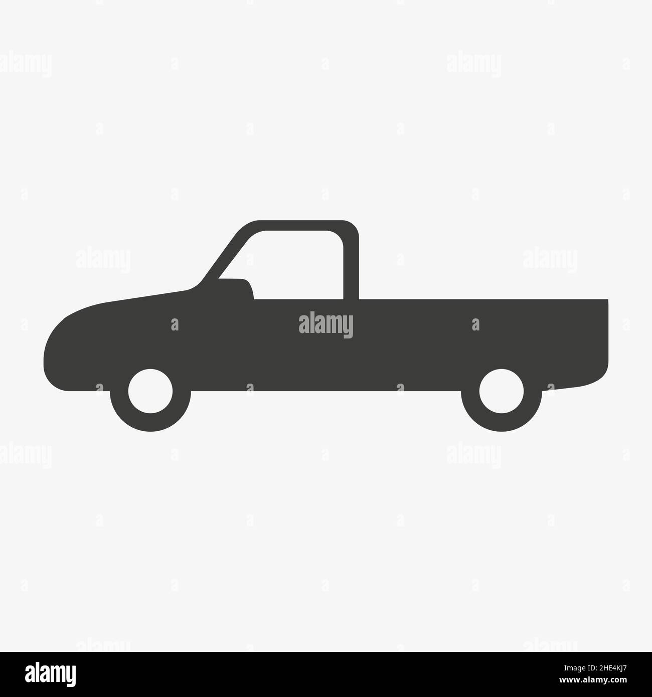 Pick-up-LKW-Vektor-Symbol auf weißem Hintergrund. Stock Vektor