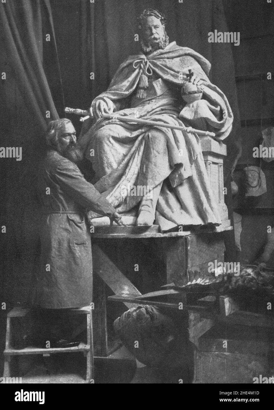 Rudolf Siemering - Leipzig Siegerdenkmal Kaiser Wilhelm. Stockfoto