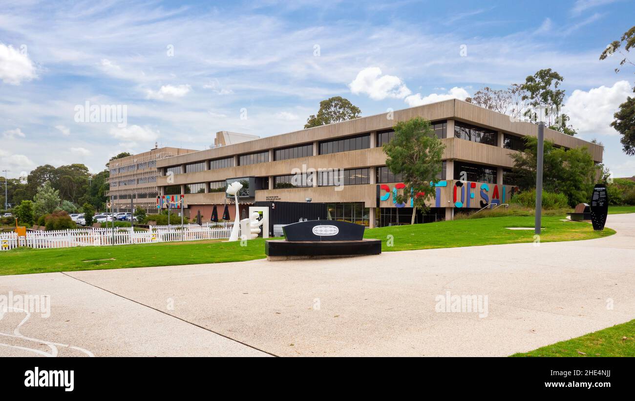 Hafengebäude in der Region Victoria. Bibliothek, Konferenzräume, Büros, Kunstgalerie, Arbeitszimmer, Und Forschungszentrum. Sale, Gippsland, Victoria, A Stockfoto