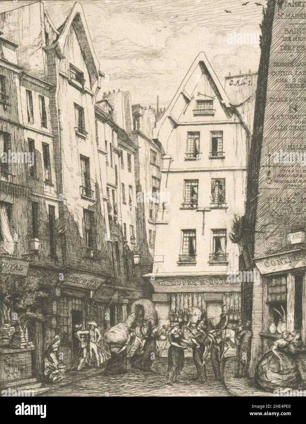 Rue Pirouette von Charles Meryon. Stockfoto