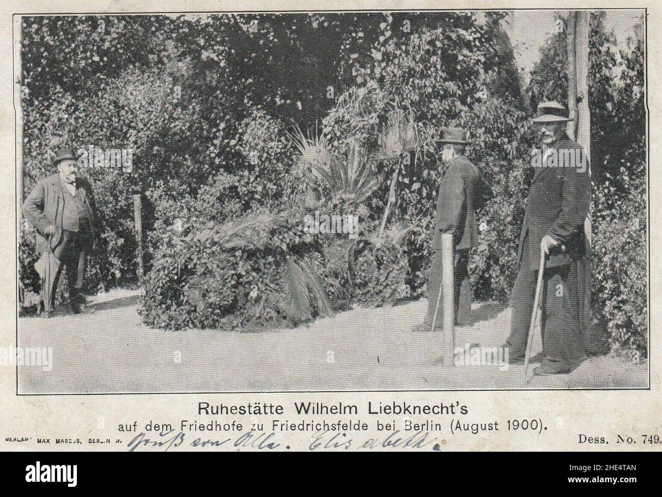 Ruhestätte Wilhelm Liebknecht, August 1900. Stockfoto