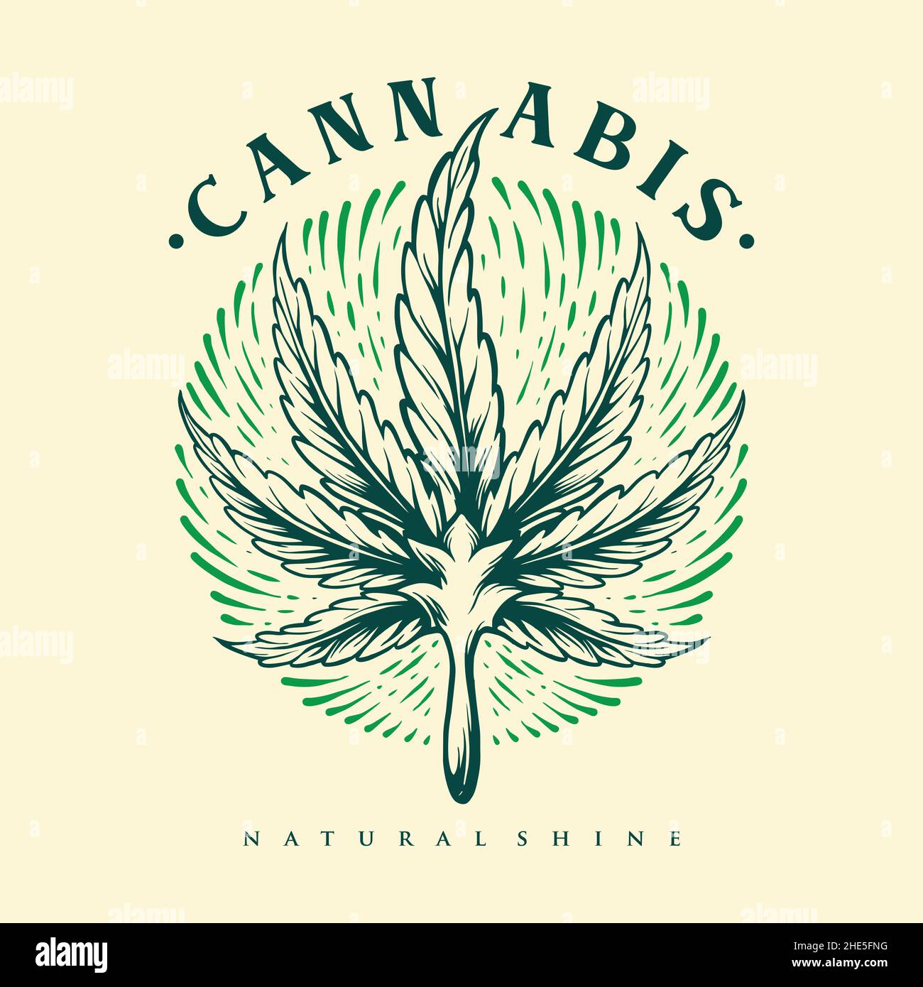 Blatt Cannabis Gravur Shine Vintage Illustrationen für Ihre Arbeit Logo, Maskottchen Merchandise T-Shirt, Aufkleber und Label Designs, Poster, Grußkarten Stock Vektor