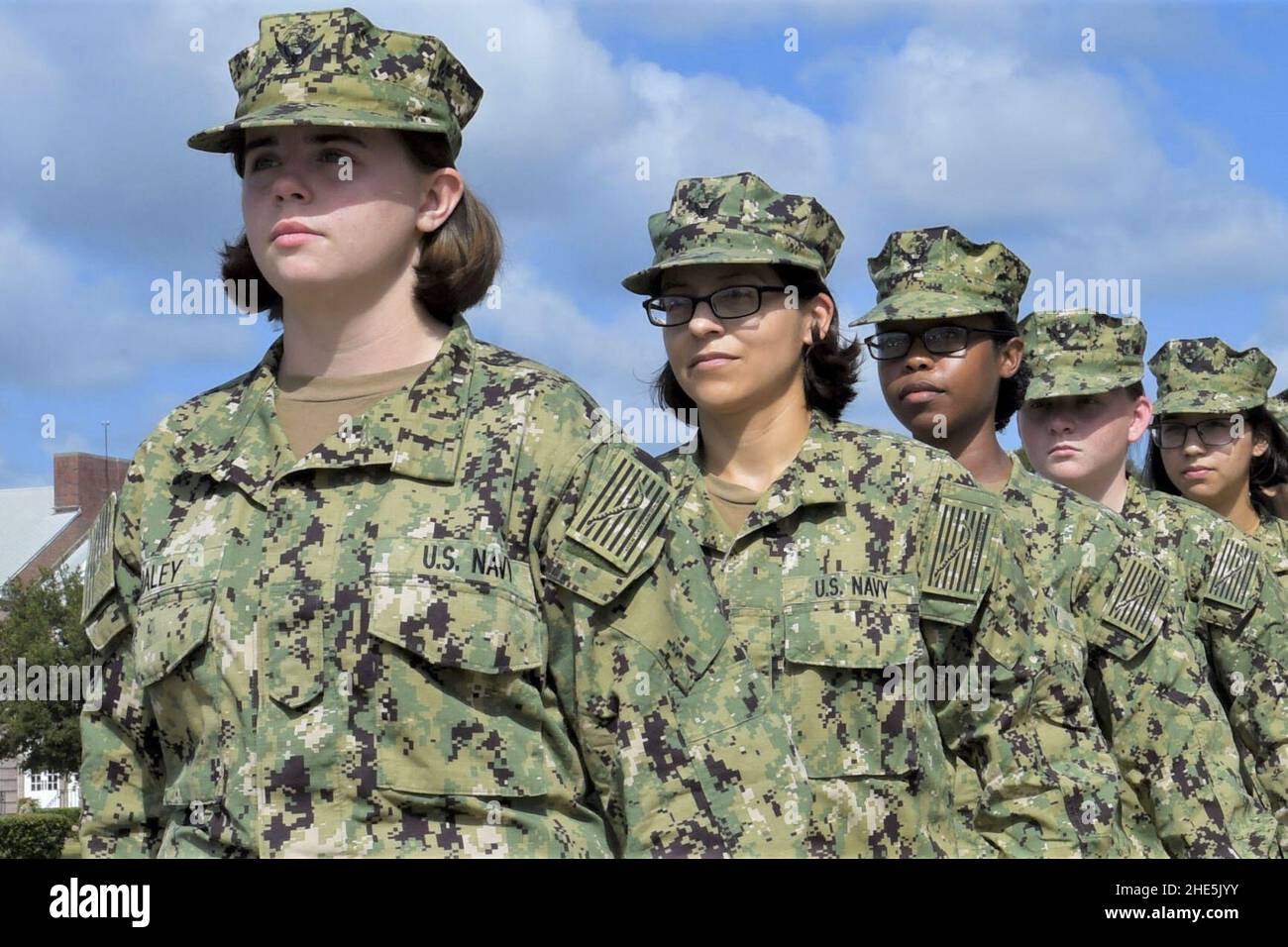 Seemann in Formation, Information Warfare Course, Naval Air Station Pensacola Corry Station. Stockfoto