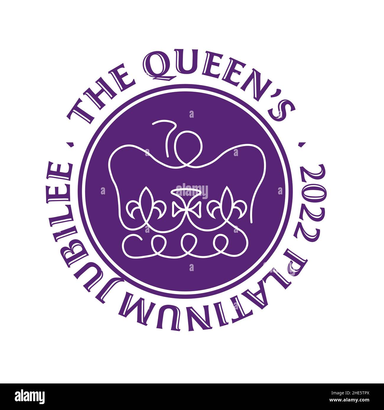 The Queens Platinum Jubilee 2022 - im Jahr 2022 wird Ihre Majestät die Königin der erste britische Monarch, der nach 70 Jahren ein Platinum Jubilee feiert Stock Vektor