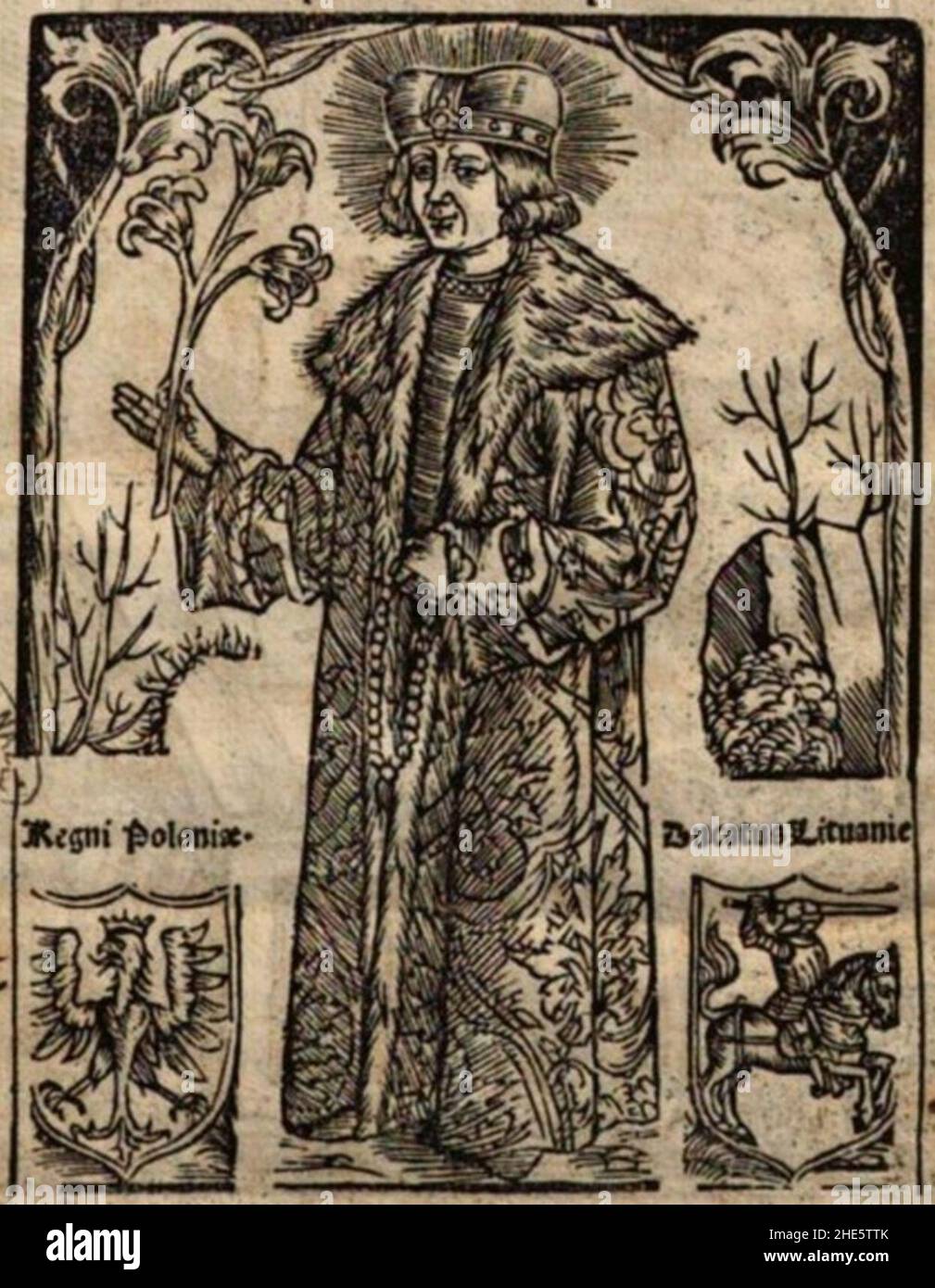 Saint Casimir aus Vita beati Casimiri. Stockfoto