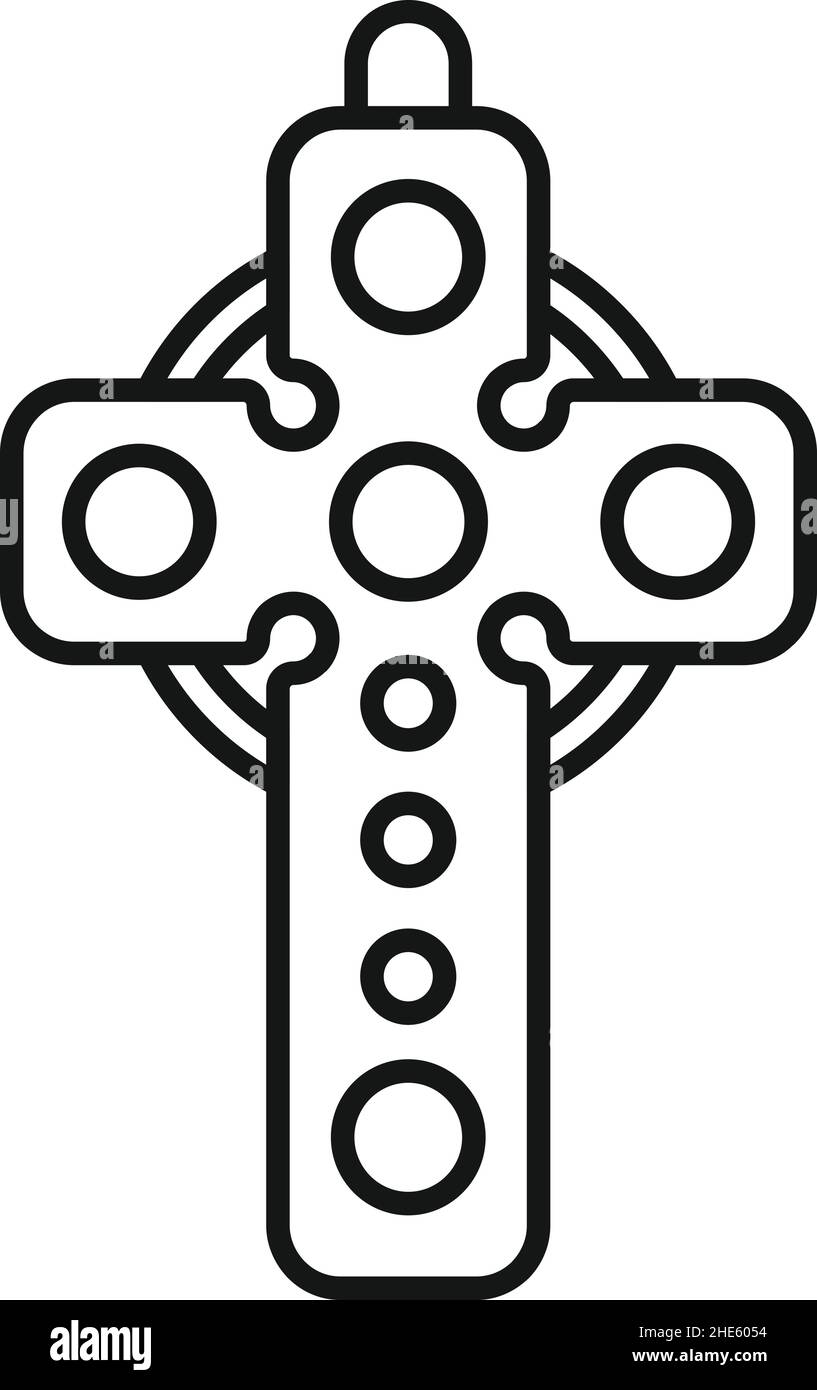 Vektor der Umrisslinie des Kreuzamulett-Symbols. Magischer Ochse. Religion nazar Stock Vektor