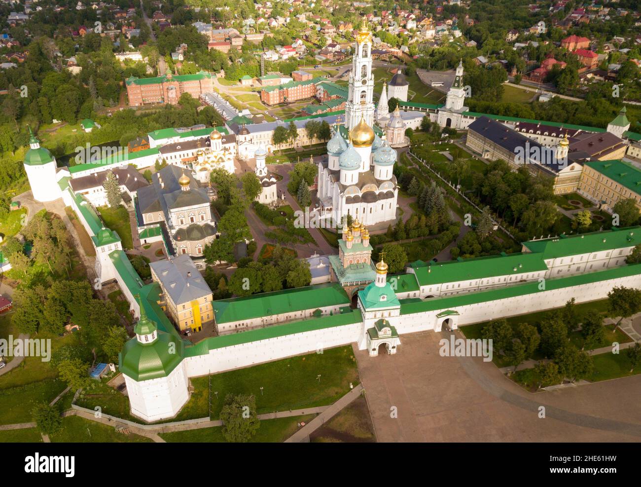 Panorama-Luftaufnahme von Trinity-Sergius Lavra in Sergiev Posad Stockfoto