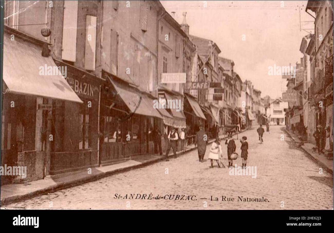 Saint-André-de-Cubzac - rue Nationale 6. Stockfoto