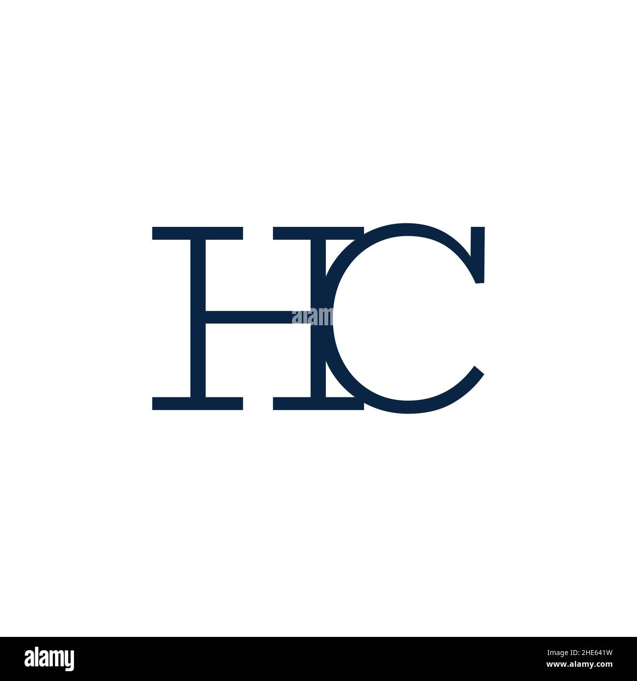HC Letter Logo Design Vektor auf weißem Hintergrund. Stock Vektor