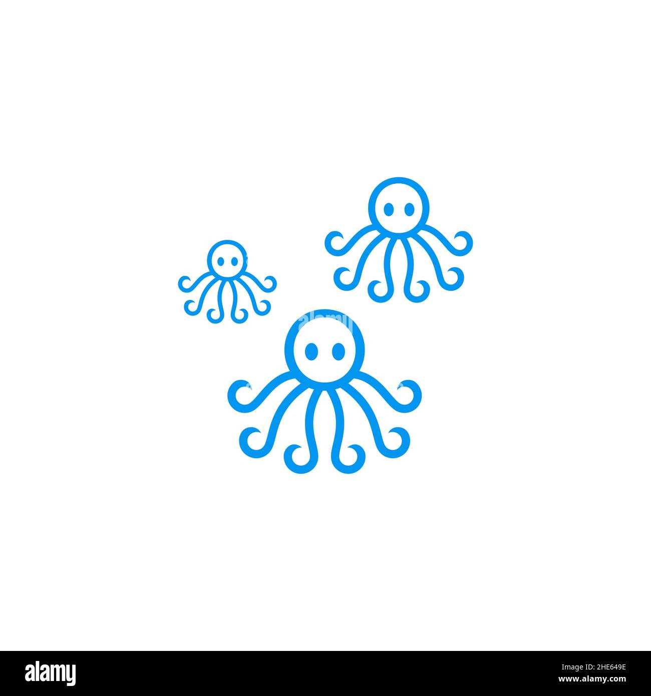 Drei Oktopus Symbol Design Vektor. Stock Vektor