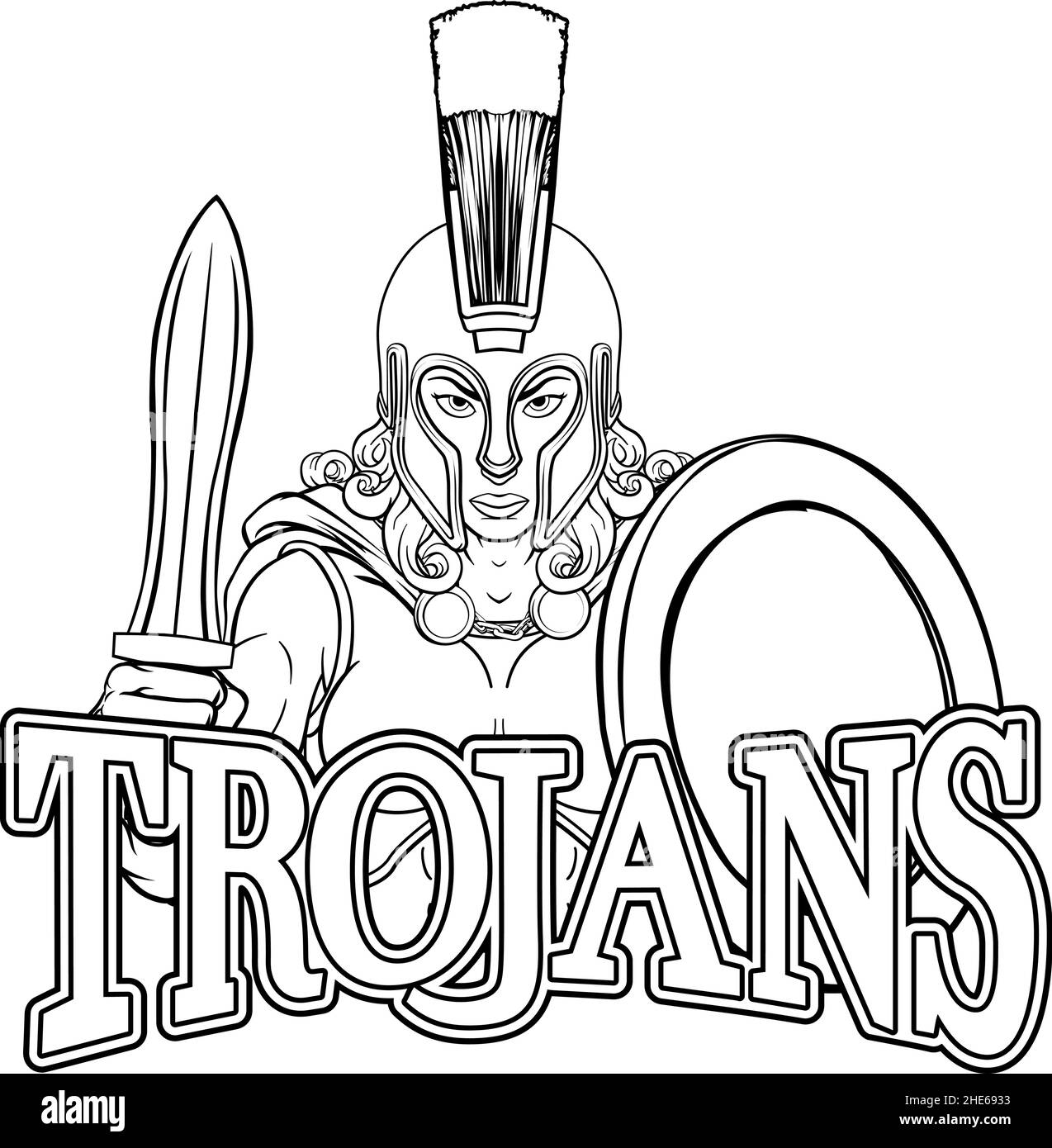 Spartan Trojan weiblichen Krieger Gladiator Frau Stock Vektor