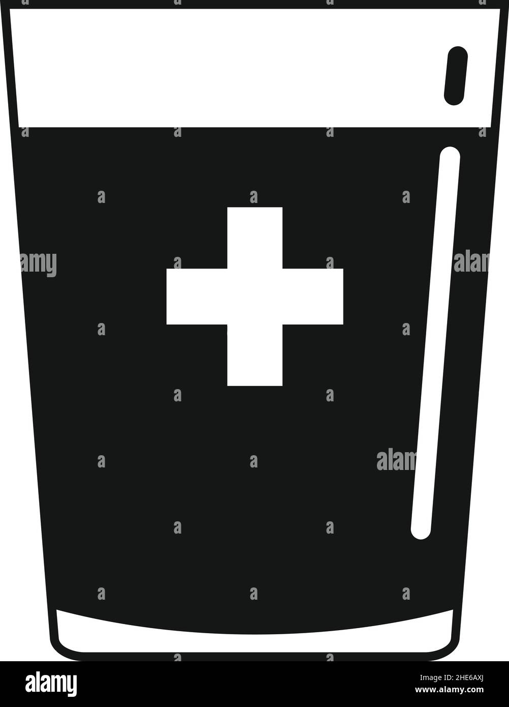 Medizinisches Wasserglas Symbol einfacher Vektor. Getränkeflasche. Gesundheit Energie Stock Vektor