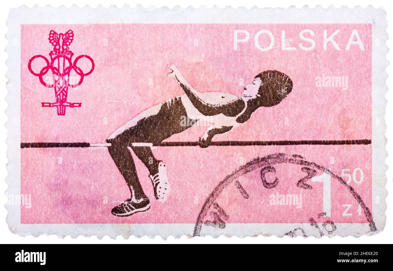 Briefmarke in Polen zeigt Pullover Stockfoto