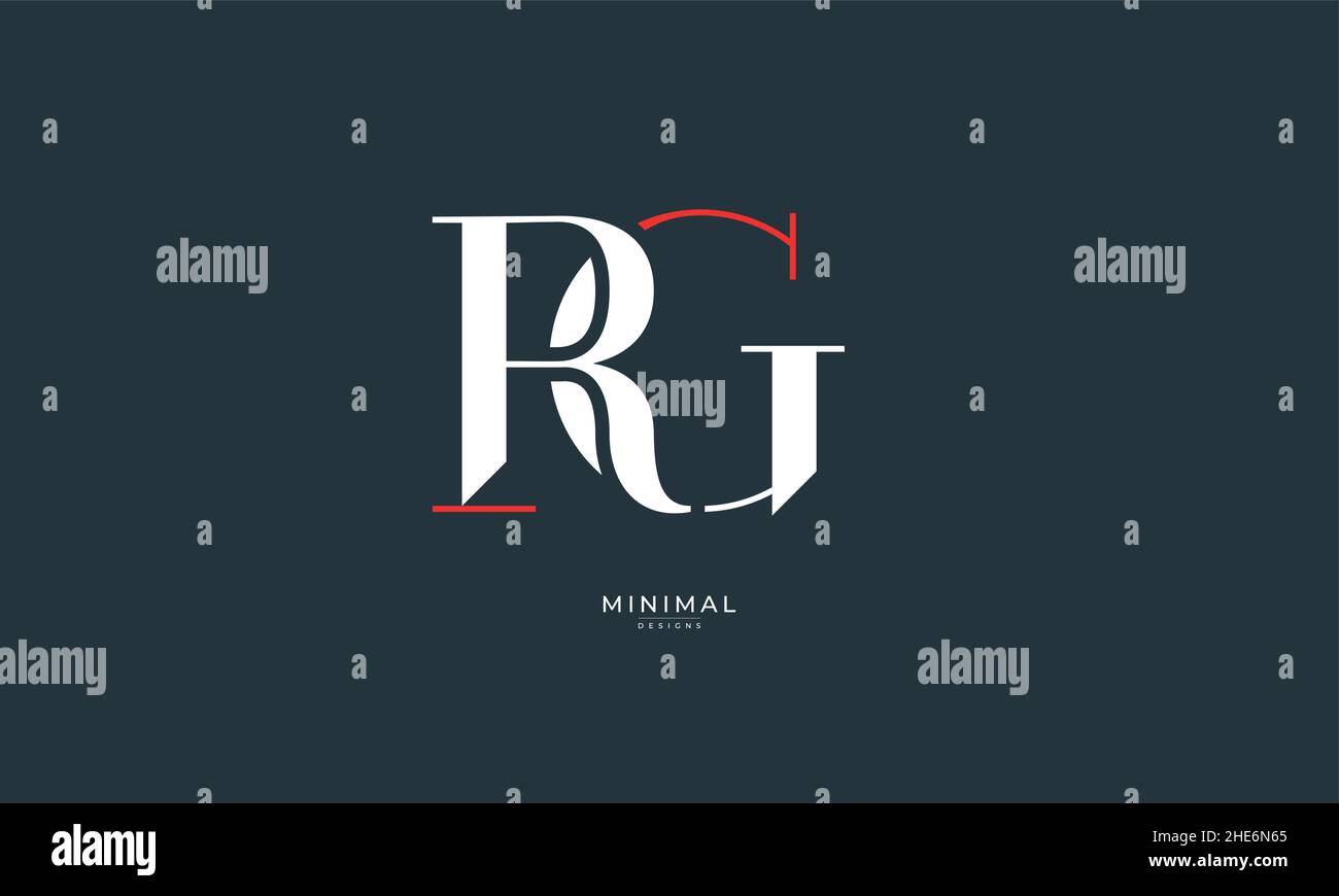 Buchstabensymbol-Logo RG Stock Vektor