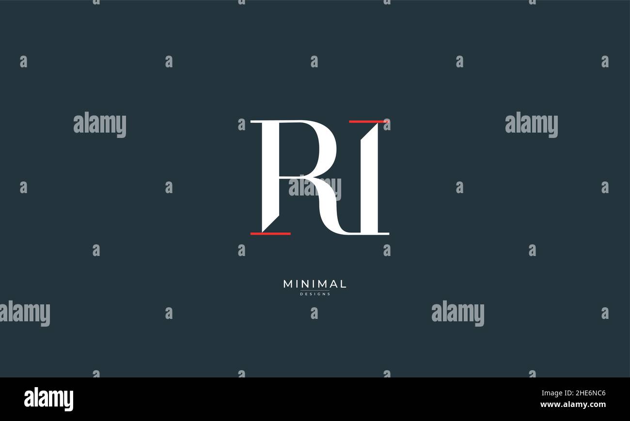 Buchstabensymbol Logo RI Stock Vektor