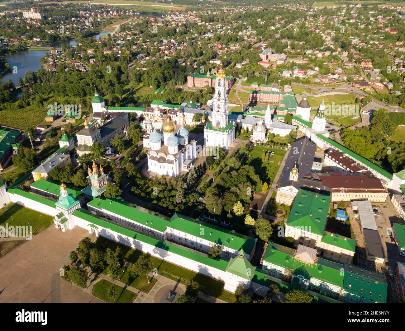 Luftaufnahme des Heiligen Sergius Lavra von Trinity in Sergiev Posad Stockfoto