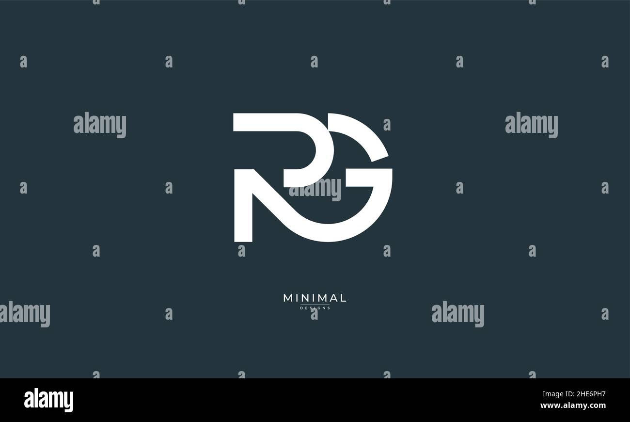 Buchstabensymbol-Logo RG Stock Vektor