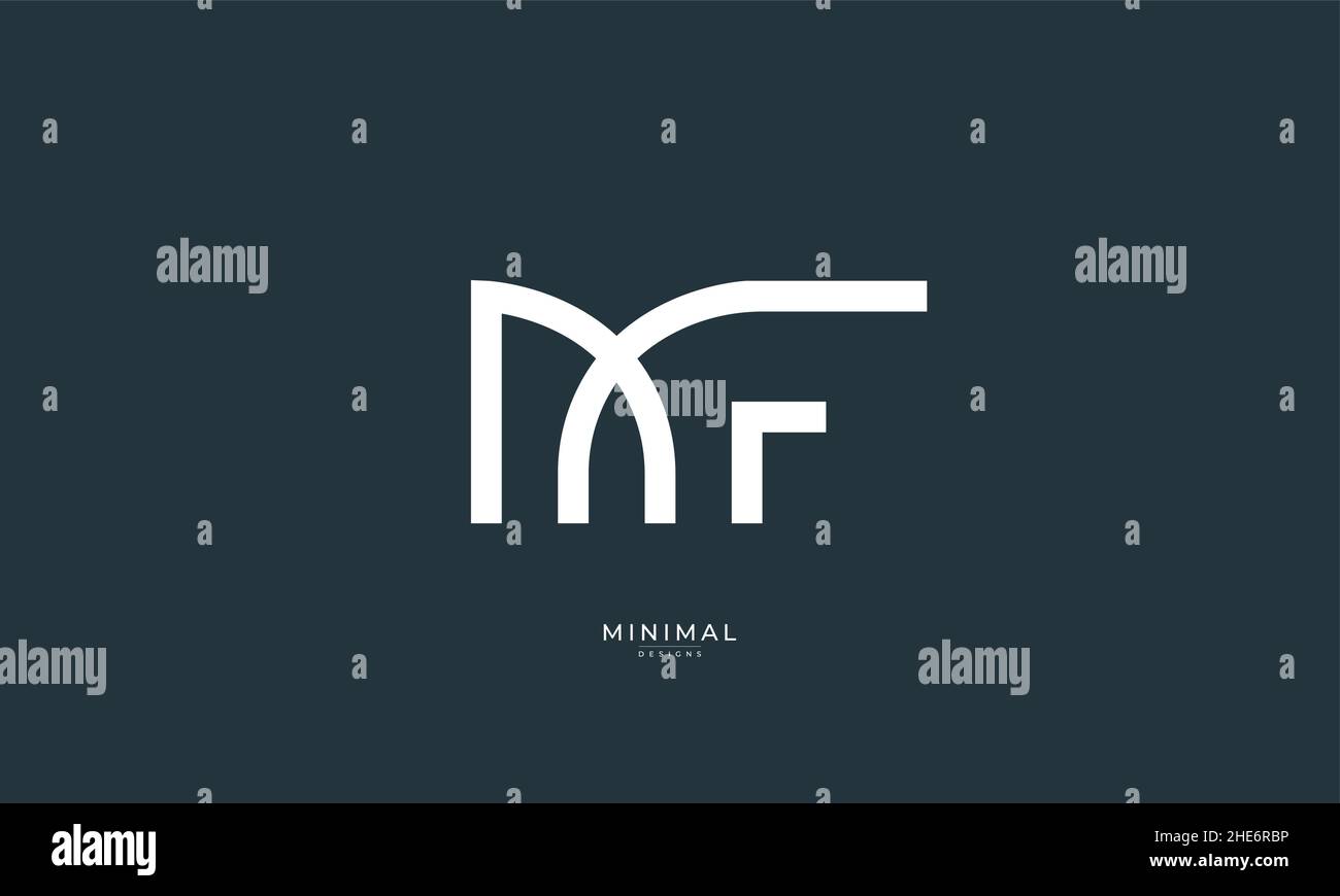 Alphabet Buchstabe Symbol-Logo MF Stock Vektor