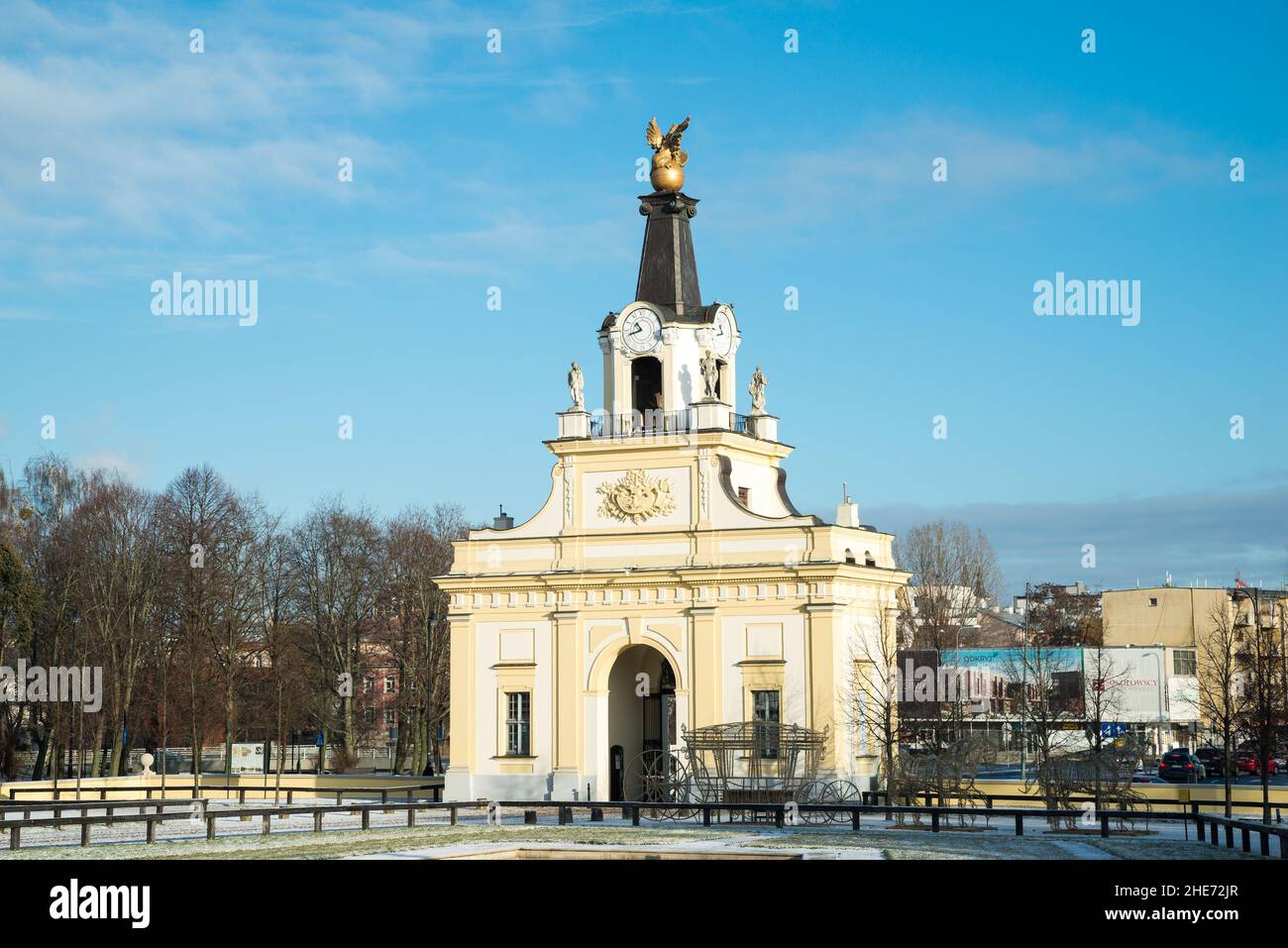 Das Haupttor des Branicki-Palastes in Białystok, der Wojewodschaft Podlaskie, Polen Stockfoto