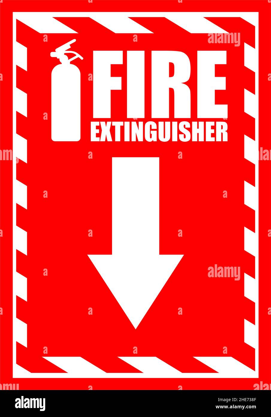 Design-Vorlage für Aufkleber mit Informationen zum Feuerlöscher-Etikett Stock Vektor
