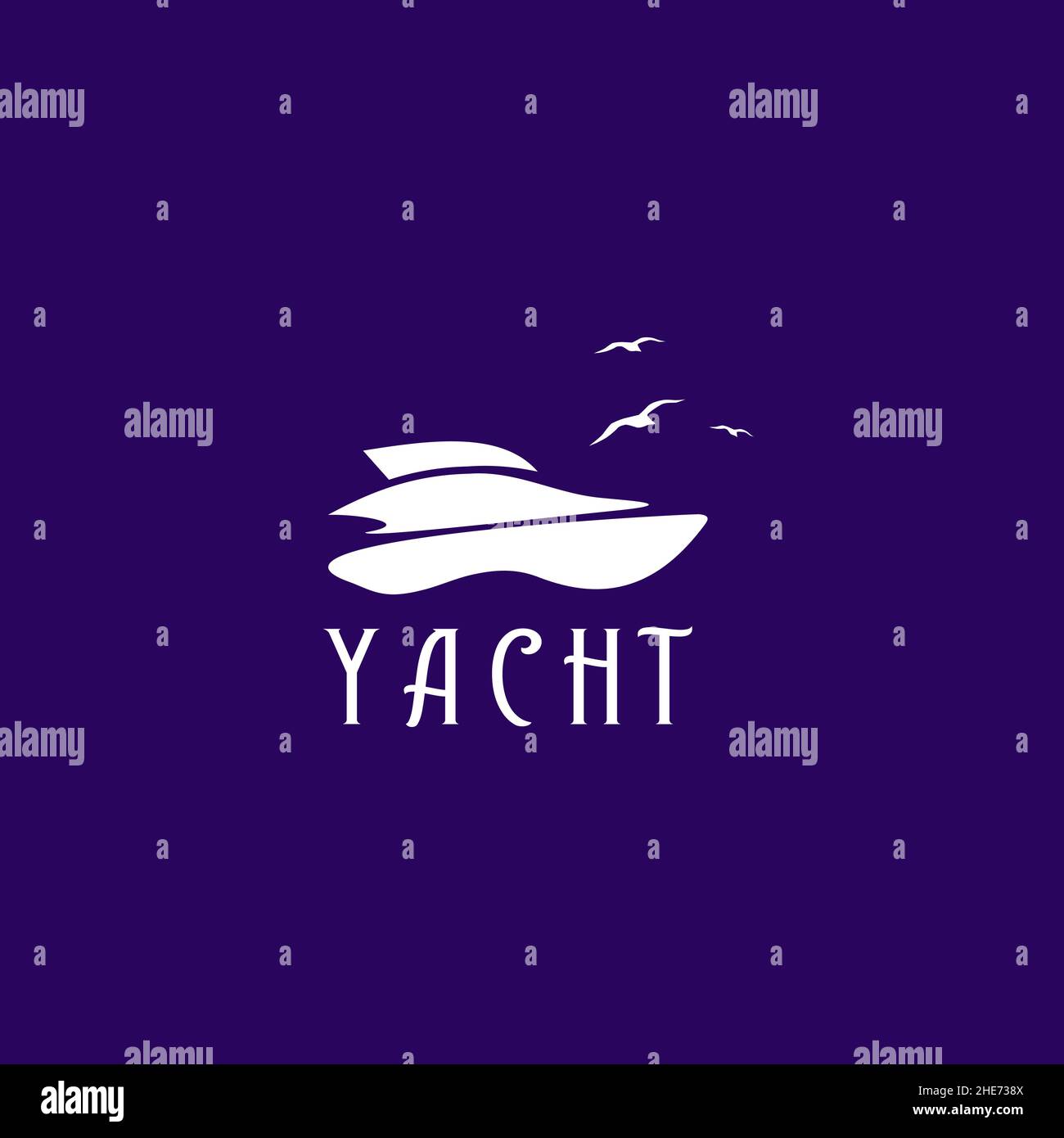 Logo-Design für Yacht, Schiff oder Boot Stock Vektor