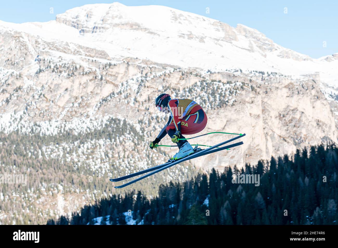Gröden, Italien. 18th Dez, 2021 CRAWFORD James (CAN) nimmt am FIS Alpine Ski World Cup Men’s Downhill Race auf der Saslong-Strecke Teil. Stockfoto