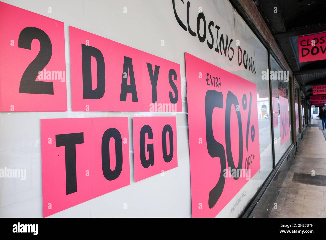 Oxford Street, London, Großbritannien. 9th. Januar 2022. Der Flagship-Store von House of Fraser in der Oxford Street schließt in zwei Tagen. Kredit: Matthew Chattle/Alamy Live Nachrichten Stockfoto