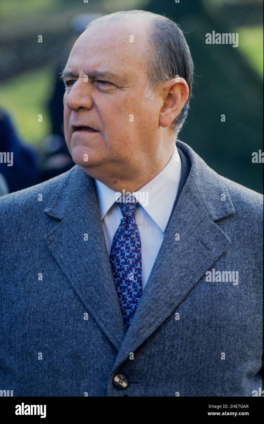 Archiv 90ies: Raymond Barre besucht die Bürgermeister des Rhone-Departements (AMF69), Lyon, Frankreich, 1993 Stockfoto